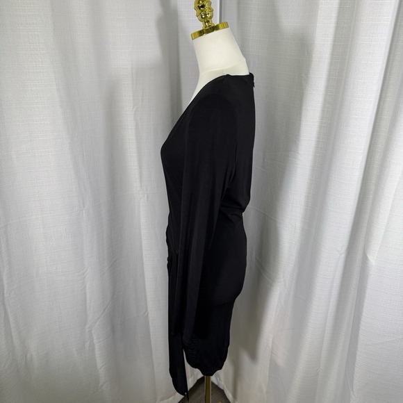 NWOT Alice + Olivia Kyra Black Mini Dress Drapey Ruched Whimsygoth Womens 12 - Picture 5 of 16